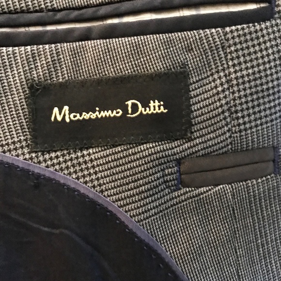 MASSIMO DUTTI HOUNDSTOOTH 100% WOOL SUIT SIZE 46/38 - Picture 10 of 16